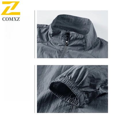 Summer Sunscreen Jacket Men's Casual Quick Dry Breathable UV Coat Outdoor Cycling Camping Fishing Lightweight Skin Windbreaker