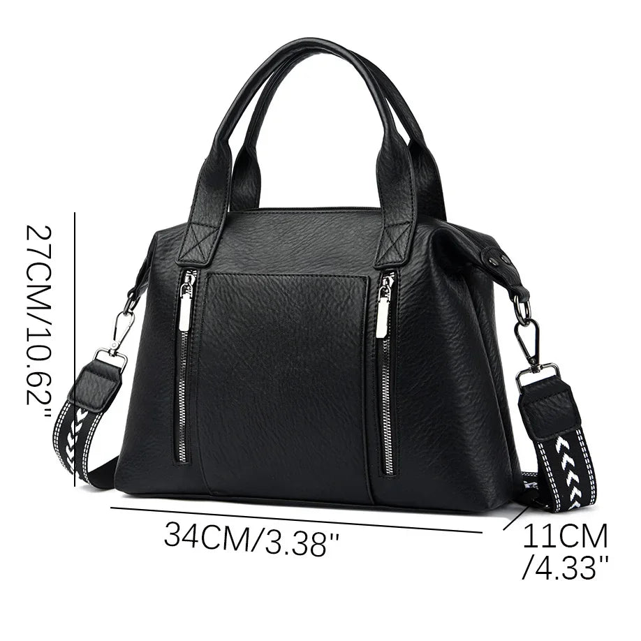 Women's Handbag Trend Designer Female Leather Multi-Pocket Shoulder Bag Luxury Brand Large Capacity Ladies Shopping Bag