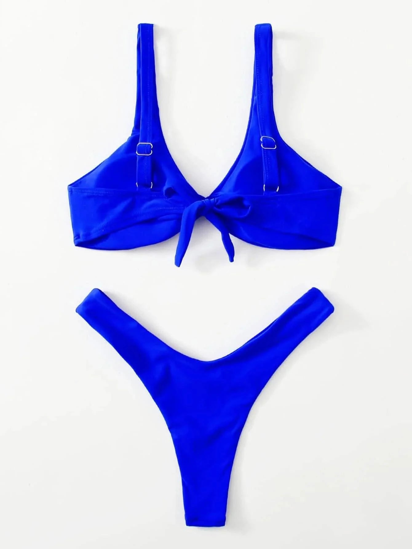 OIINAA Bathing Suit Women Solid Sexy Swimsuit Bow Tie Drawstring Lace Up Summer Bikini Set Two-pieces Beachwear Thong Biquinis