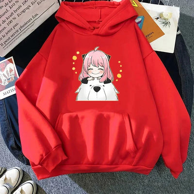 Harajuku Anime Spy X Family Oversized Hoodie Anya Women Sweatshirts Kawaii Casual Female Streetwear Long Sleeve Clothes Tops