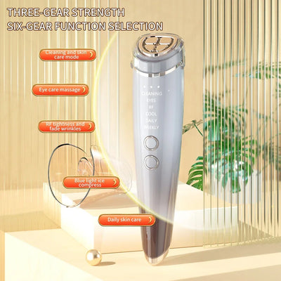 High Frefruquency RF Neck Face Beauty Device Anti-aging Remove Double Chin EMS Facial Lifting Warm Facial Massager