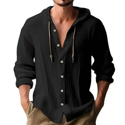 Men's Linen Shirt Solid Streetwear