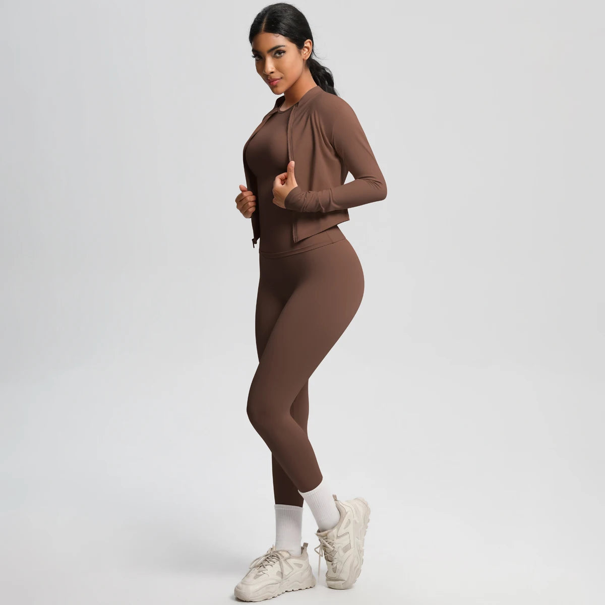 Women Sportswear Yoga Set Workout Clothes Athletic Wear Sports Gym Legging Fitness Top Long Sleeve Yoga Suit ﻿