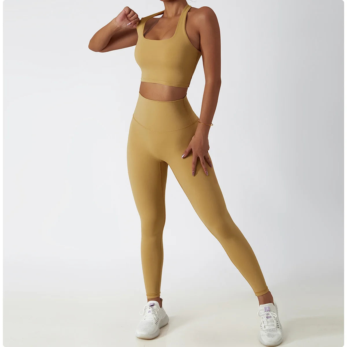 Women Breathable Sports Bra Absorb Sweat Shockproof Padded Gym Bta Running Fitness Bra Yoga Sports Bras Hanging Neck Underwear