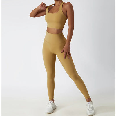 Women Breathable Sports Bra Absorb Sweat Shockproof Padded Gym Bta Running Fitness Bra Yoga Sports Bras Hanging Neck Underwear