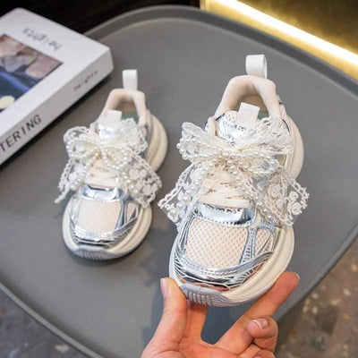 Children Sports Shoes 2025 New Spring Autumn Boys White Shoes Girls Breathable Mesh Casual Soft Sole Sneakers Kids Running Shoes