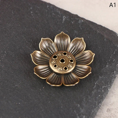Buddhism Lotus Line Incense Holder Plate Alloy Incense Burner Temples Yoga Studios Home Decoration