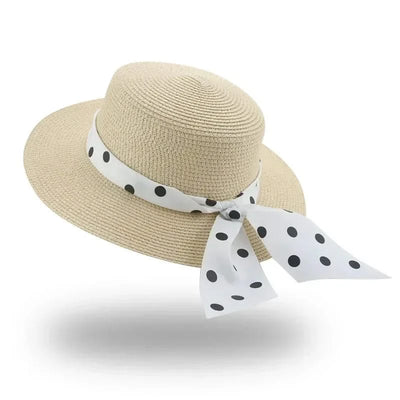 Bucket Hat Beach Summer Straw Hats for Women Flat Top Ribbon Bowknot Elegant Luxury Straw Women Summer Hats Sombreros De Mujer