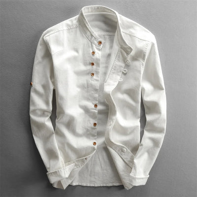 Plus Size 6XL 7XL Men's Casual Cotton Linen Shirt Formal Retro Long Sleeve Soft Loose Shirts Male Oversized Clothing Shirts Tops
