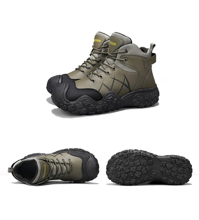 2025 Outdoor Men's Boots Hiking Shoes for Men Outdoor Boots Warm Leather Climbing Mens Shoes Waterproof Non-slip Men Ankle Boots