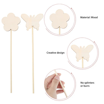 16Pcs Fairy Wands Unfinished Wooden Kids Toys Smooth Creative Craft Party Props Girls Gifts Halloween Birthday Wooden Fairy Wand