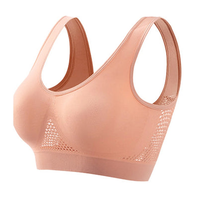 Breathable Sports Bra Top Fitness Women Brassiere Removable Padded Sport Bra Running Gym Seamless Push Up Bras