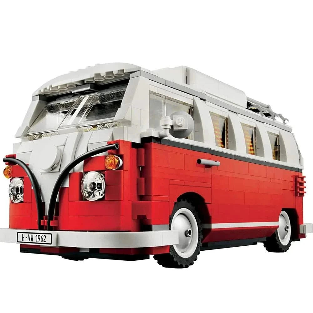 New camping car brick creative bus T1 model green mini picnic car educational building blocks boys and girls birthday gifts chil