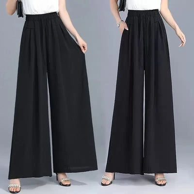 Women's Wide-leg Pants Spring Summer New High-waisted Slim Straight Pants New Chinese Style Draped Loose Fashionable Skirt Pants
