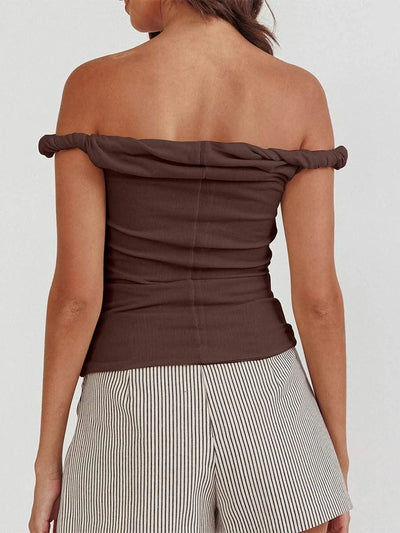 Women Twisted Off Shoulder Tank Tops