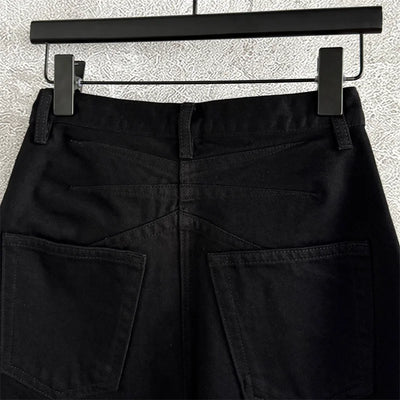 Women's pants 2025 autumn new high waisted slim women's jeans pure cotton straight leg pants  Wide leg pants curved knife jeans
