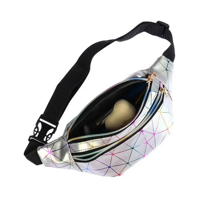 Fashion Geometric Patterns Wallet Bag Women Waist Packs Fanny Pack Pouch Hip Purse Satchel Laser Belt Bags