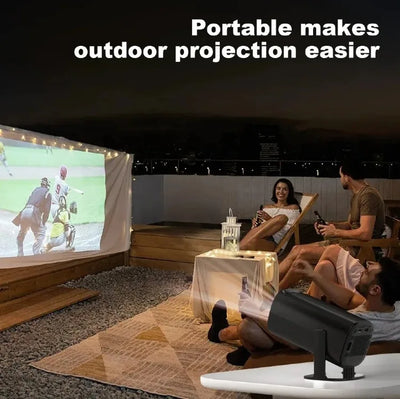 Mini Portable Projector Home Cinema 1080p HD 4k Android 11 Projector with WiFi 6 and Bluetooth Smart Pocket Outdoor
