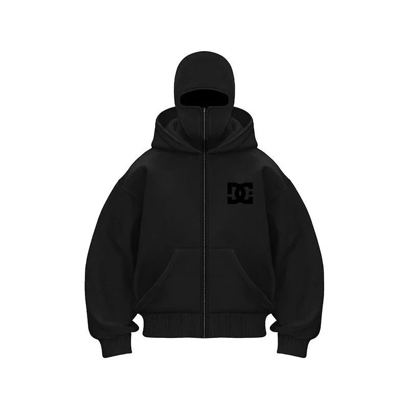 "2025 Men's Designer Clothing: Double-zipper hoodie, autumn and winter masked hip-hop Sweatshirt, Fitness and casual Hoodie.