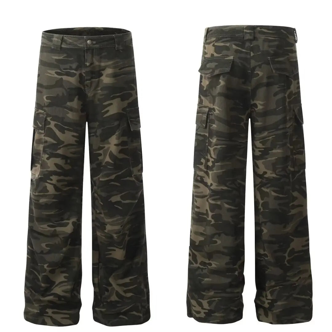 Simple Straight Trousers for Men Camouflage Pants New Casual Pants Man Lazy Comfortable New Literature and Art Trend