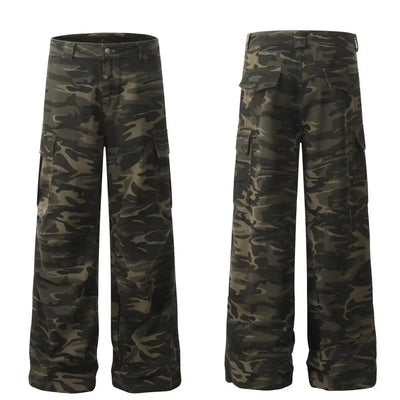 Simple Straight Trousers for Men Camouflage Pants New Casual Pants Man Lazy Comfortable New Literature and Art Trend