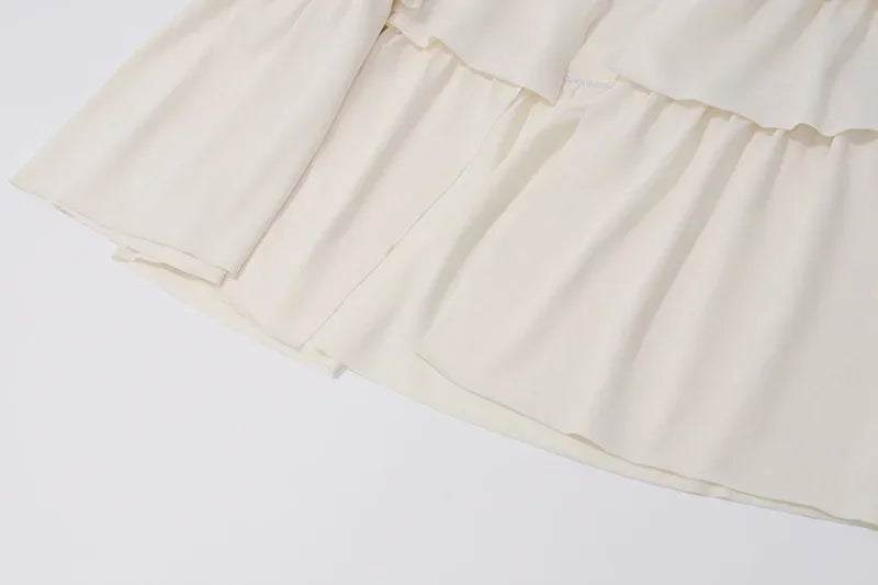NIDANSSI White Strapless Backless Evening Party Dress Women Ruffle Robes Elegant Sexy Dress Bodycon Long Summer Dress Vestidos
