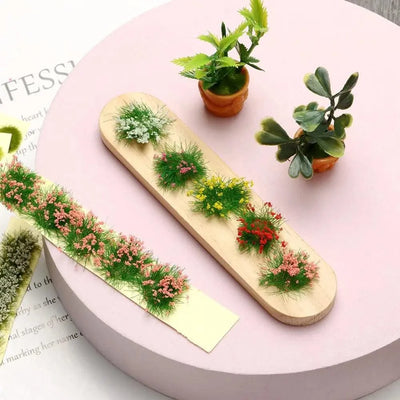 DIY Miniature Garden Decor Durable Static Scenery Model Layout Sand Table Flower Cluster Landscape Wargame Grass Tufts Building