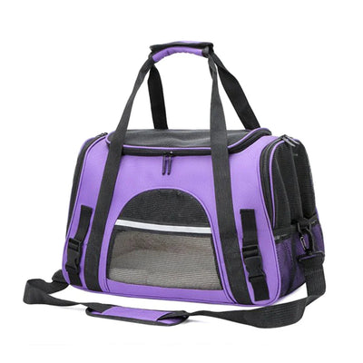 Soft Pet Carriers Portable Breathable Foldable Bag Cat Dog Carrier Bags Outgoing Travel Pets Handbag with Locking Safety Zippers