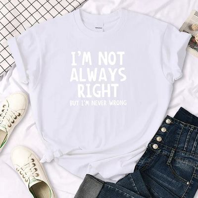 Women's T-Shirt Cool Interesting Letters Printed Tees Female Summer Oversized Tshirt Woman Round Neck Casual Tshirt Tops
