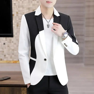 Thin Male Blazer Coat Short Cropped Men's Suit Jackets Slim Fit Single Breasted Luxury Designer High Quality Summer Casual 2024