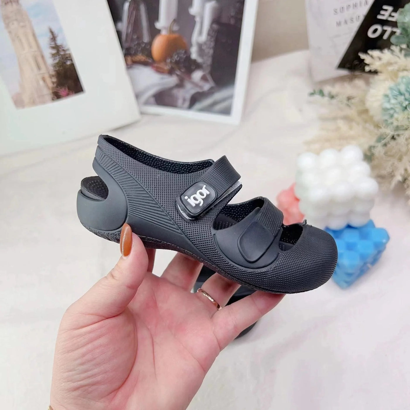 Kid Toddler Flat Breathable Fishermen Roman Shoes Children's Colorful Beach Comfortable Jelly Sandals Boy Girls Sandals SO098