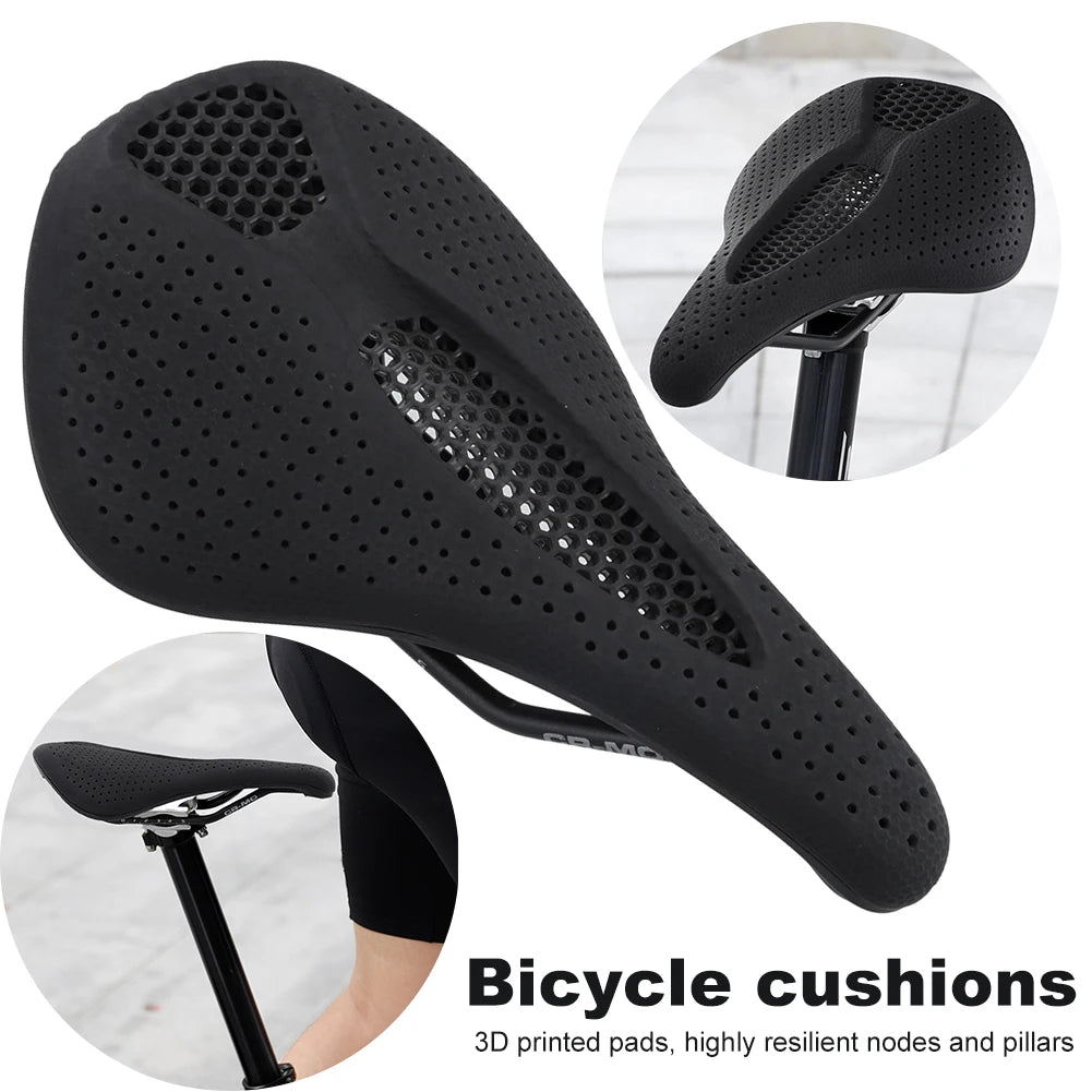 3D Printed Bicycle Saddle Comfortable Shock Absorption Saddles Ultralight Hollow-Out Breathable Bicycle Seat Bicycle Accessories