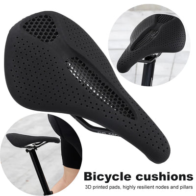 3D Printed Bicycle Saddle Comfortable Shock Absorption Saddles Ultralight Hollow-Out Breathable Bicycle Seat Bicycle Accessories