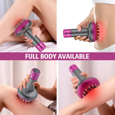 Wireless Guasha Massager Body Shaping Heating Meridian Scraping Brush Lymphatic Drainage Machine Fat Burner Rechargeable