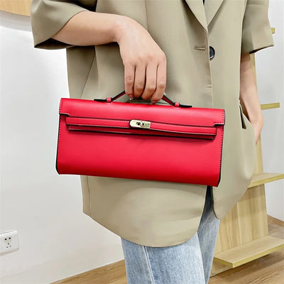 Elegant Classic Leather Handbag For Ladies - With Inner Compartments High Quality By Famous Designer Brand