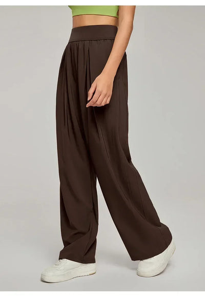 Women's High Waisted Hip Lifting Yoga Wide Leg Pants Athletic Casual Fitness Pants