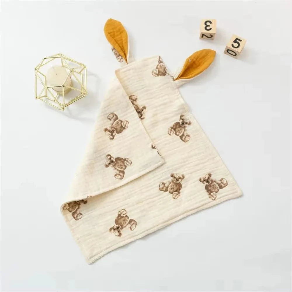 Baby Rabbit Cotton Muslin Comforter Sleeping Dolls |Blanket | Soft Soothe Appease Towel |Bibs| Burp Cloths Infant
