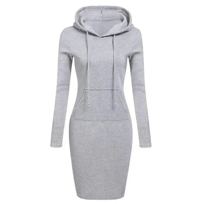 Ladies Autumn Attire Women's Hooded Dresses Hoodie - Style Sweatshirt Dresses for Women Tops in Ladies Clothing