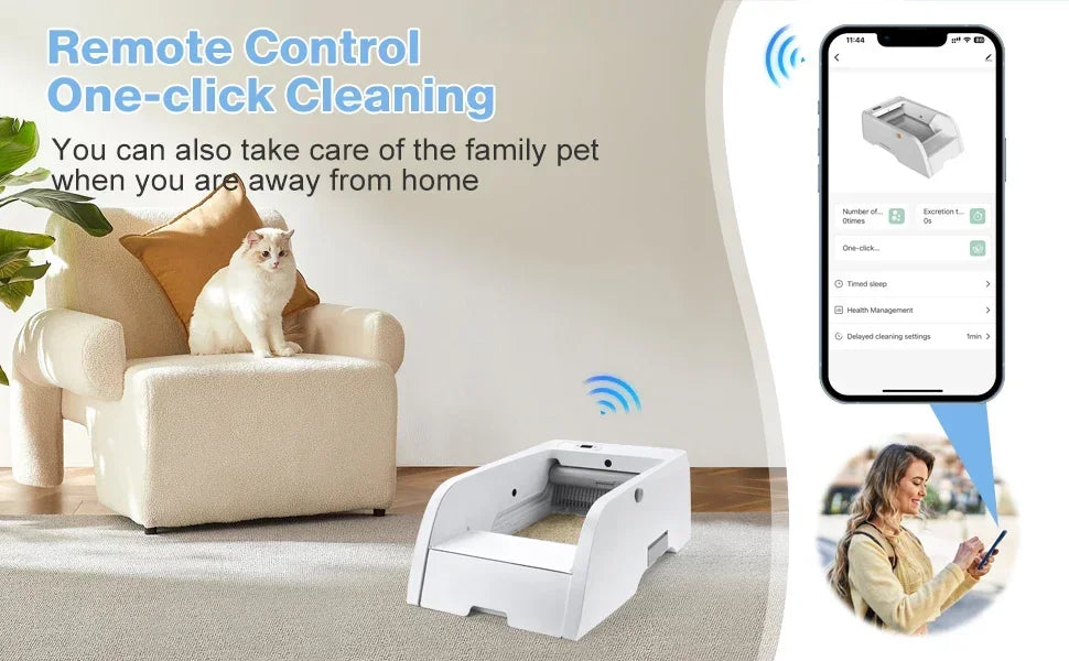 3.0 Automatic Cat Litter Box Self Cleaning,  Upgraded Automatic Cat Litter Box Self Cleaning That Can Use Clumping Cat Litter