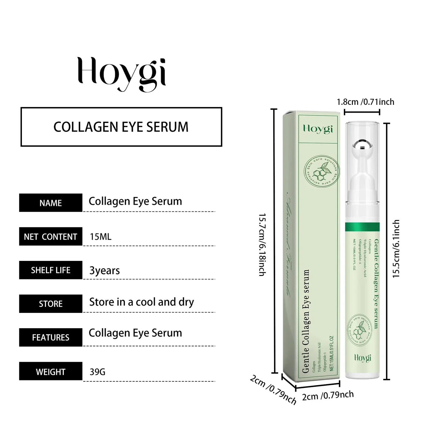 Collagen Eye Serum Cream Anti Dark Circles Eye Bags Eyes Puffy Repair Brightening Tighten Lifting Moisturizing Under Eye Roller