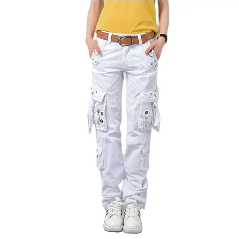 Women Cargo Pants Camouflage Overalls Multi-pockets Oversize Climbing Hiking Outdoor Travelling Army Green Sports Trousers 6XL