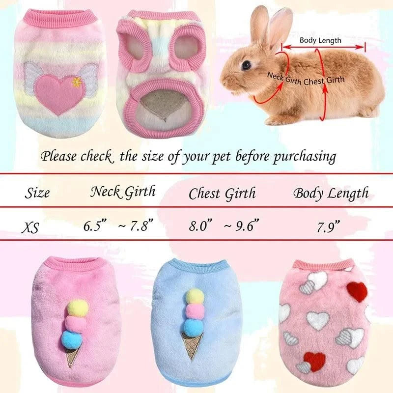 Rabbit Soft Fleece Guinea Pig Cosy Vest | Bunny Costume for Ferret Chihuahua Rabbit |Pet Clothes &Accessories