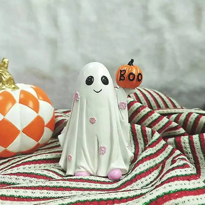 Home resin Halloween decorations, cute ghost desktop ornaments