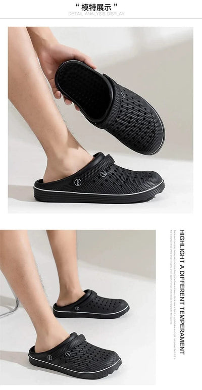 Men's Flat-Soled Clogs Are Breathable, Comfortable, Non-Slip, Wear-Resistant, Casual and Versatile, Daily Home Outing Work Shoes