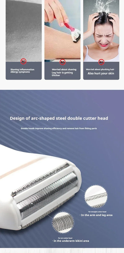 Electric Razors for Women Face Shaver Facial Hair Removal Painless Shaving Knife Body Trimmer for Arm Hands Leg Bikini Epliator