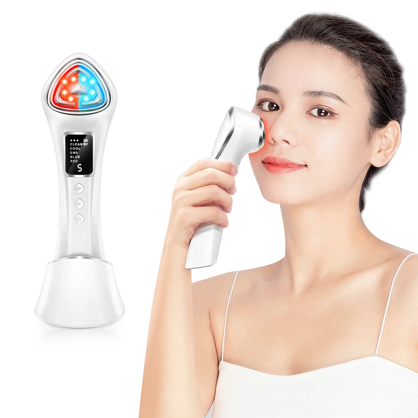 Microcurrent Facial Device 5-in-1 Facial Massager Red Light Therapy Beauty Device for Face and Neck Skin Rejuvenation Lifting