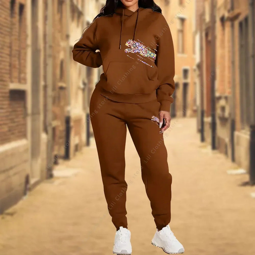 Women TrackSuit Aesthetic Designer Clothes Autumn Winter High quality Hoodies Sweatshirts Sweatpants Sportwear Woman Pants Sets