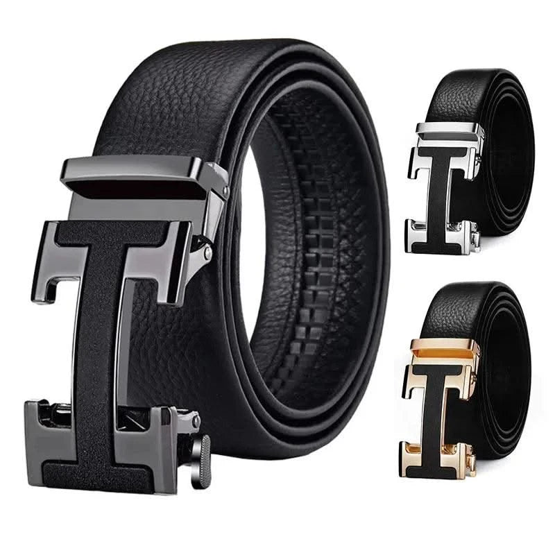 High Quality Alloy Buckle Genuine Real Leather Vintage H Automatic Buckle Belt for Men | Male