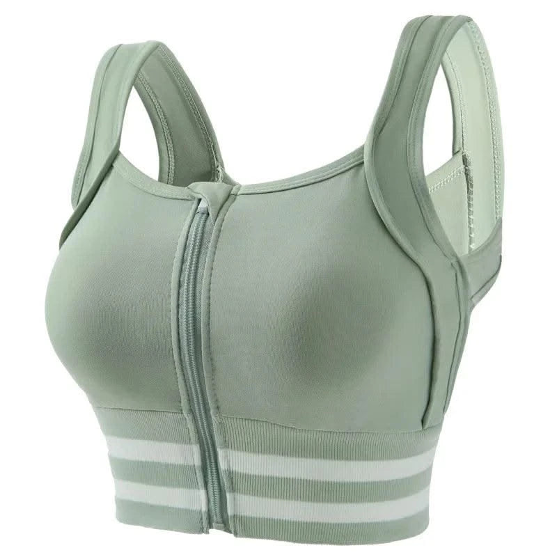 Sports Bras Zip Front For Women With Full Coverage Removable Padded Workout Bra Shockproof Yoga Underwear Running Fitness Vest