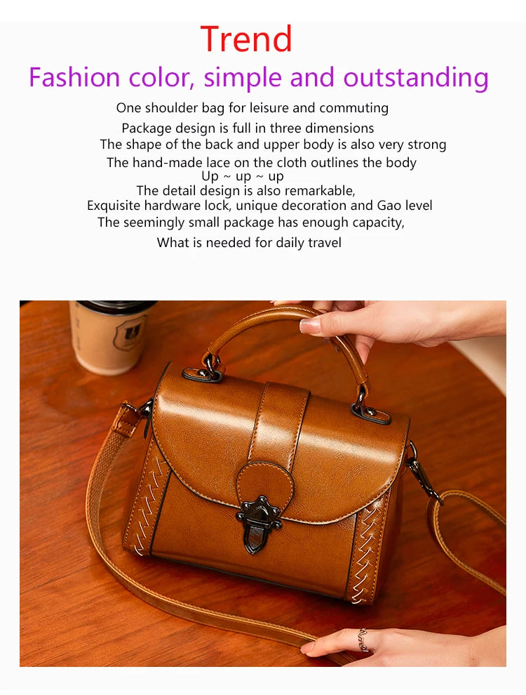 Women's Handbag Genuine Leather Hand Purses Luxury Fashion Female Shoulder The Tote Bag Designer With Top Handle Crossbody Bags